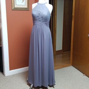PROM Bill Levkoff charcoal gray gown